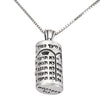 Image of Pendant Mezuzah w/Star of David & Ten Commandments Sterling Silver Gold 9K