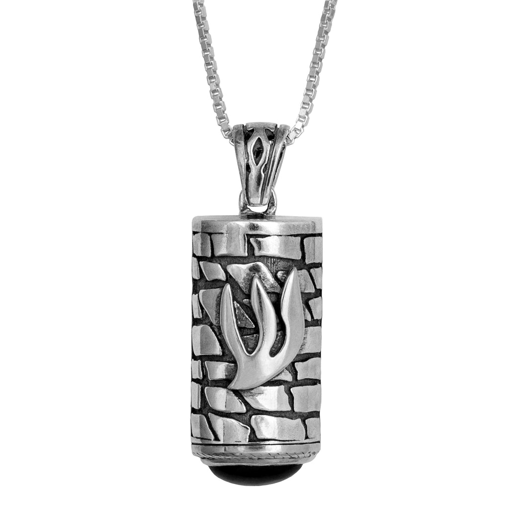 Pendant Kabbalah Mezuzah w/Prayer “If I forget you, Jerusalem” Sterling Silver