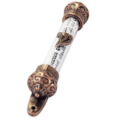 Mezuzah Glass Door Silver Judaism Prayer from Jerusalem Non Kosher Scroll 4,3