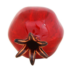 Deep Red Pomegranate Vase Ceramic Decorative Figurine Handmade from Jerusalem 3,7