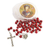 Image of Wooden Rosary w/Crucifix Cross, Virgin Mary & Rose Aroma Israel 18,5"