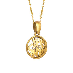 Kabbalah Pendant Amulet Shma Israel Prayer 14K Gold Jewelry from Holy Land