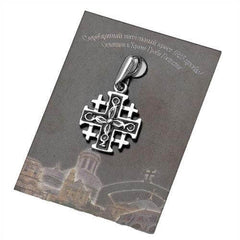 Body Jerusalem Cross Silver 925 Pendant Necklace from Jerusalem 1.5 cm(0.6