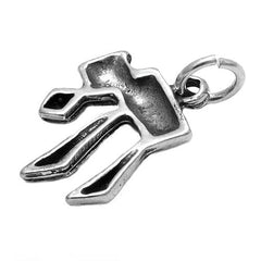 Silver 925 Pendant necklace Hai Good Luck Long Life Hand Made 0.5 x 0.7