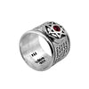 Image of Ring Traveler's Prayer Kitsur Shulkhan Arukh Kabbalah Sterling Silver & Garnet