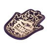 Image of Decorative Hamsa Serving Small Plate Shalom Hand Made Armenian Ceramic