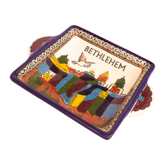 Armenian Ceramic Square Tray Bethlehem Décor Mosaic Enamel Colourful 6