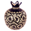 Image of Decorative Ceramic Pomegranate Handmade Blue Flowers Pottery Enamel-2