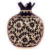 Image of Decorative Ceramic Pomegranate Handmade Blue Flowers Pottery Enamel-4