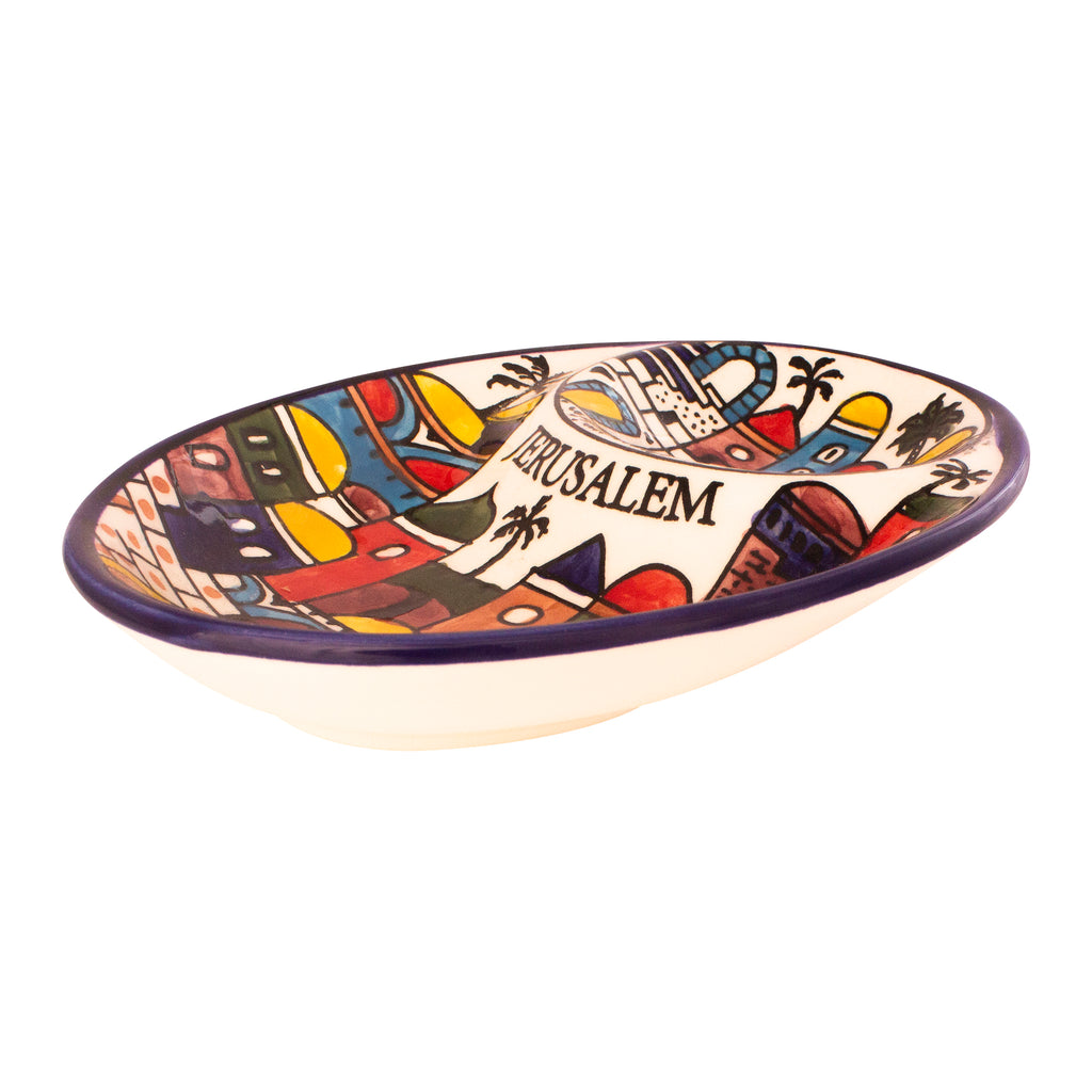 Armenian Ceramic Bowl Jerusalem Décor Old City Jerusalem Hand Made-3