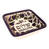 Image of Floral Shalom Armenian Ceramic Tray Small Pottery Enamel Decorative