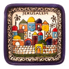 Image of Jerusalem Ceramic Square Bowl Armenian Décor Mosaic Enamel Colourful-2