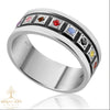 Image of Kabbalah Ring w/ High Priest Breastplate Hoshen 12 Magic Stones Tribes Israel Sterling Silver