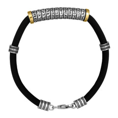 Men's Kabbalah Bracelet The Prayer of Ascension Sterling Silver & Gold 9K