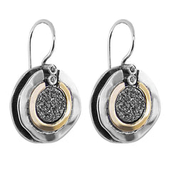 Fashion Women's 925 Silver Earrings French Hook Crystal Jewelry Hand Made Ø 0.7"