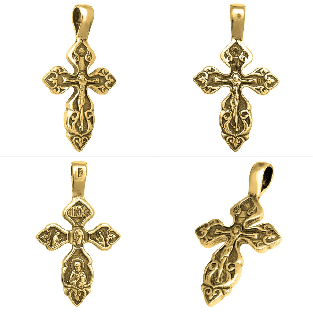Body Cross Silver 925 Pendant Necklace Consecrated in Holy Sepulchre 1,2"