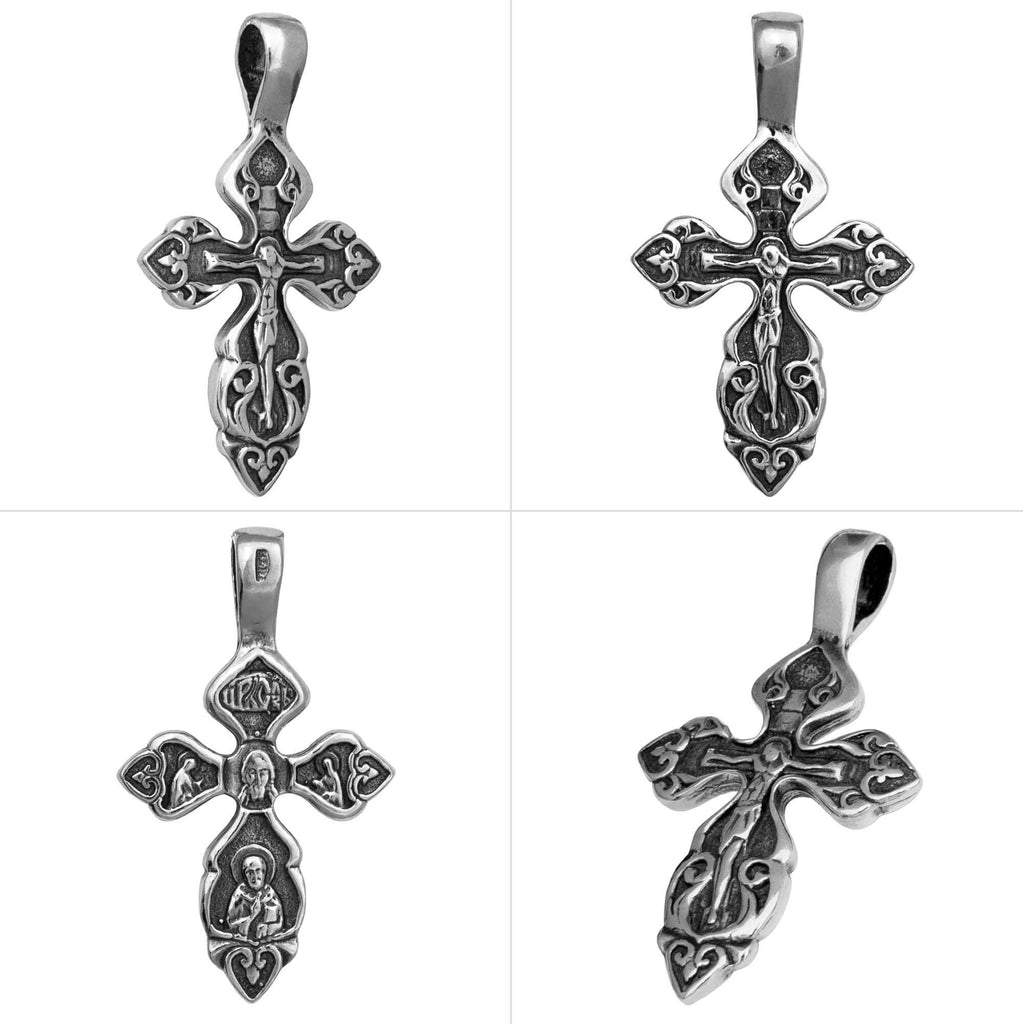 Body Cross Silver 925 Pendant Necklace Consecrated in Holy Sepulchre 1,2"