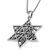 Image of Pendant Star of David 12 tribes of Israel Sterling Silver Necklace HandMade 1.3"