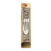 Image of Olive Wood Enamel Mezuzah Case w/Pomegranate & SHIN Non-Kosher Scroll Shema Israel 3,8"