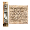 Image of Olive Wood Enamel Mezuzah Case w/Pomegranate & SHIN Non-Kosher Scroll Shema Israel 3,8"