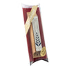 Image of Enamel Mezuzah Case Olive Wood w/Olive Brunch Non-Kosher Scroll Shema Israel 3,8"