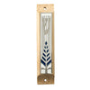 Image of Enamel Mezuzah Case Olive Wood w/Olive Brunch Non-Kosher Scroll Shema Israel 3,8"