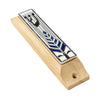 Image of Enamel Mezuzah Case Olive Wood w/Olive Brunch Non-Kosher Scroll Shema Israel 3,8"