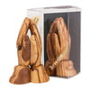 Image of Hand Made Figurine from Natural Olive Wood Prayer Hands from Bethlehem 4,3"