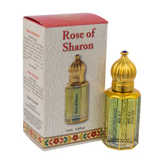 Rose of Sharon Aromatic Prayer Anointing Oil Bible from Holy Land Roll-on Applicator Octagonal Glass bottle Ein Gedi