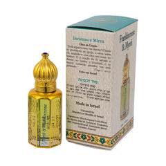 Frankincense & Myrrh Aromatic Prayer Anointing Oil Bible from Holy Land Roll-on Applicator Octagonal Glass bottle Ein Gedi