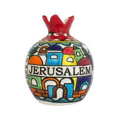 Decorative Vase Ceramic Pomegranate Figurine Handmade Old Сity Jerusalem 3,5"