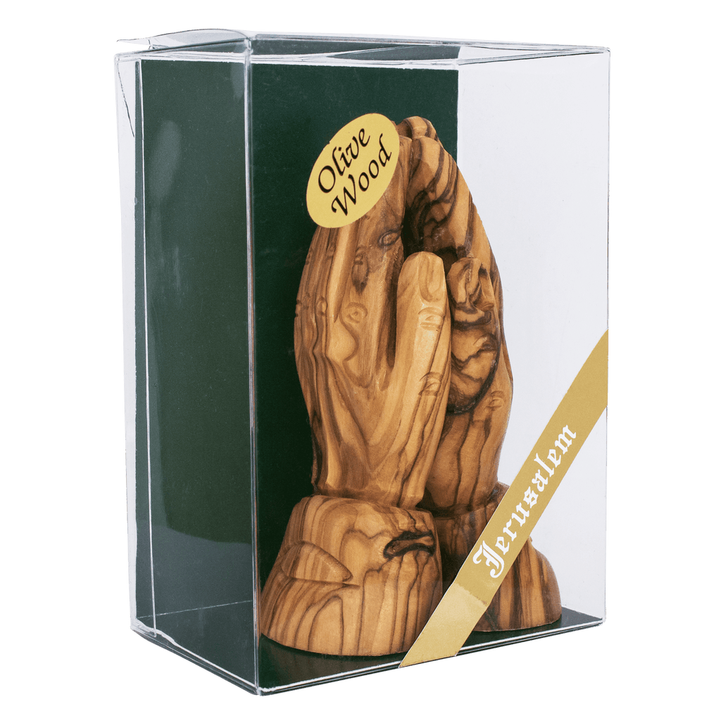 Hand Made Figurine from Natural Olive Wood Prayer Hands from Bethlehem 4,3"