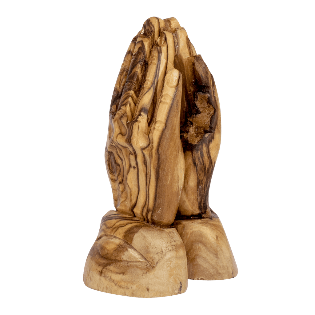Hand Made Figurine from Natural Olive Wood Prayer Hands from Bethlehem 4,3"