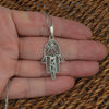 Image of Pendant Hamsa The Name of God is "שדי" Shaddai Sterling Silver Necklace 1.44"