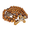 Image of Rosary Prayer Beads Olive Wood Christian Order of St. Benedict Crucifix Necklace 17,5"