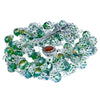 Image of Rosary Beads Silver Rainbow Green Crystal w/Сrucifix & Holy Soil Jerusalem 23,5"