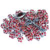 Image of Rosary Beads Prayer Red Crystal w/Сrucifix & Holy Soil from Jerusalem 22"
