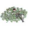 Image of Rosary Beads Prayer Green Crystal w/Сrucifix & Holy Soil from Jerusalem 22"