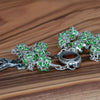 Image of Rosary Beads Prayer Green Crystal w/Сrucifix & Holy Soil from Jerusalem 22"