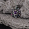 Image of Kabbalah Pendant Amethyst Gemstone Hoshen 12 Tribes Crystals CZ Sterling Silver & Gold 9K