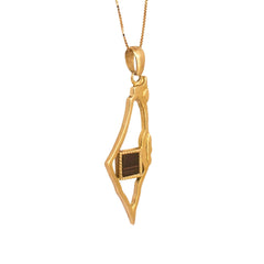 Israel Map Pendant w/ Nano Sim plate 14K Gold Jewelry from Holy Land