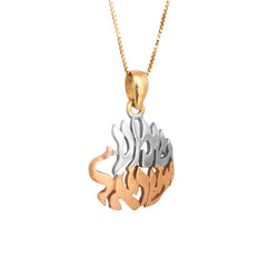 Amulet Pendant w/ Prayer Shma Israel 14K Gold Jewelry from Holy Land