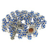 Image of Rosary Beads Prayer Blue Crystal w/Сrucifix & Holy Soil from Jerusalem 22"