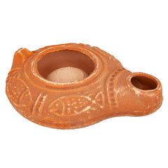 Vintage Biblical Antique Replica Herodian Terracotta Oil Lamp Clay 4.2x3