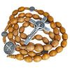 Image of Oval Rosary Prayer Beads Christian Order of St. Benedict Crucifix Necklace 19"
