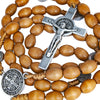 Image of Oval Rosary Prayer Beads Christian Order of St. Benedict Crucifix Necklace 19"