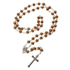 Image of Olive wood Handmade Rosary beads Prayer Knot with Holy Soil from Jerusalem 21"