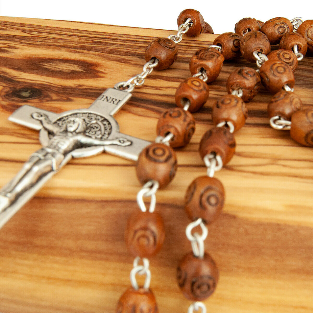 Rosary Prayer Beads Christian Order of St. Benedict Crucifix Necklace 21"