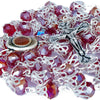 Image of Rosary Beads Silver Rainbow Red Crystal w/Сrucifix & Holy Soil Jerusalem 23,5"