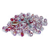 Image of Rosary Beads Silver Rainbow Red Crystal w/Сrucifix & Holy Soil Jerusalem 23,5"